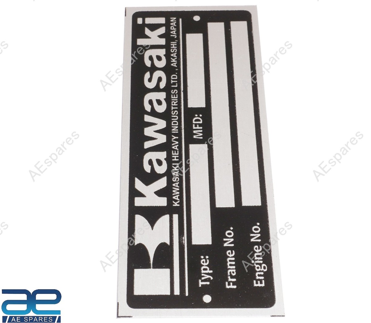 専用　　 IDタグ★vintage／USA Blank Data Plate ID Tag Frame For Vintage Kawasaki Z1 Z900 Z1