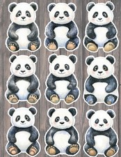 Cute Panda Die Cut Vinyl Stickers Set Scrapbooking Laptop Waterbottle