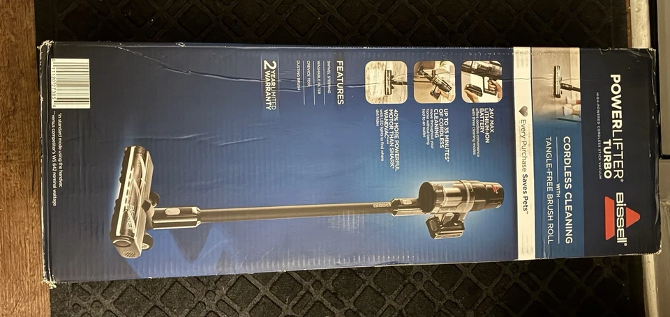 BISSELL Powerlifter Turbo Cordless Black Stick Vacuum 3789X - Heavy Duty - Image 2 of 4