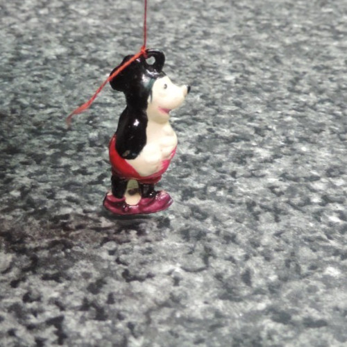 1940s Celluloid Mickey Mouse CRACKER JACK TOY Charm Walt Disney Cartoon Vintage