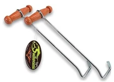  Boot Hooks and Puller for Cowboy Boots, Wood Handles (2 hooks) 10"