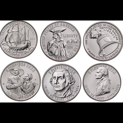 2026 P&D Semiquincentennial Quarters 6 Coin Set US Mint Mayflower Declaration+