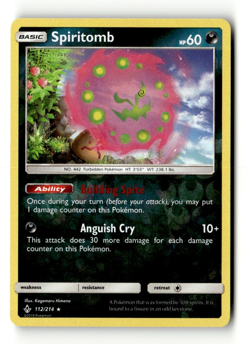 Spiritomb Holo Rare Reverse Holo SM - Unbroken Bonds 112/214 LP Pokémon TCG
