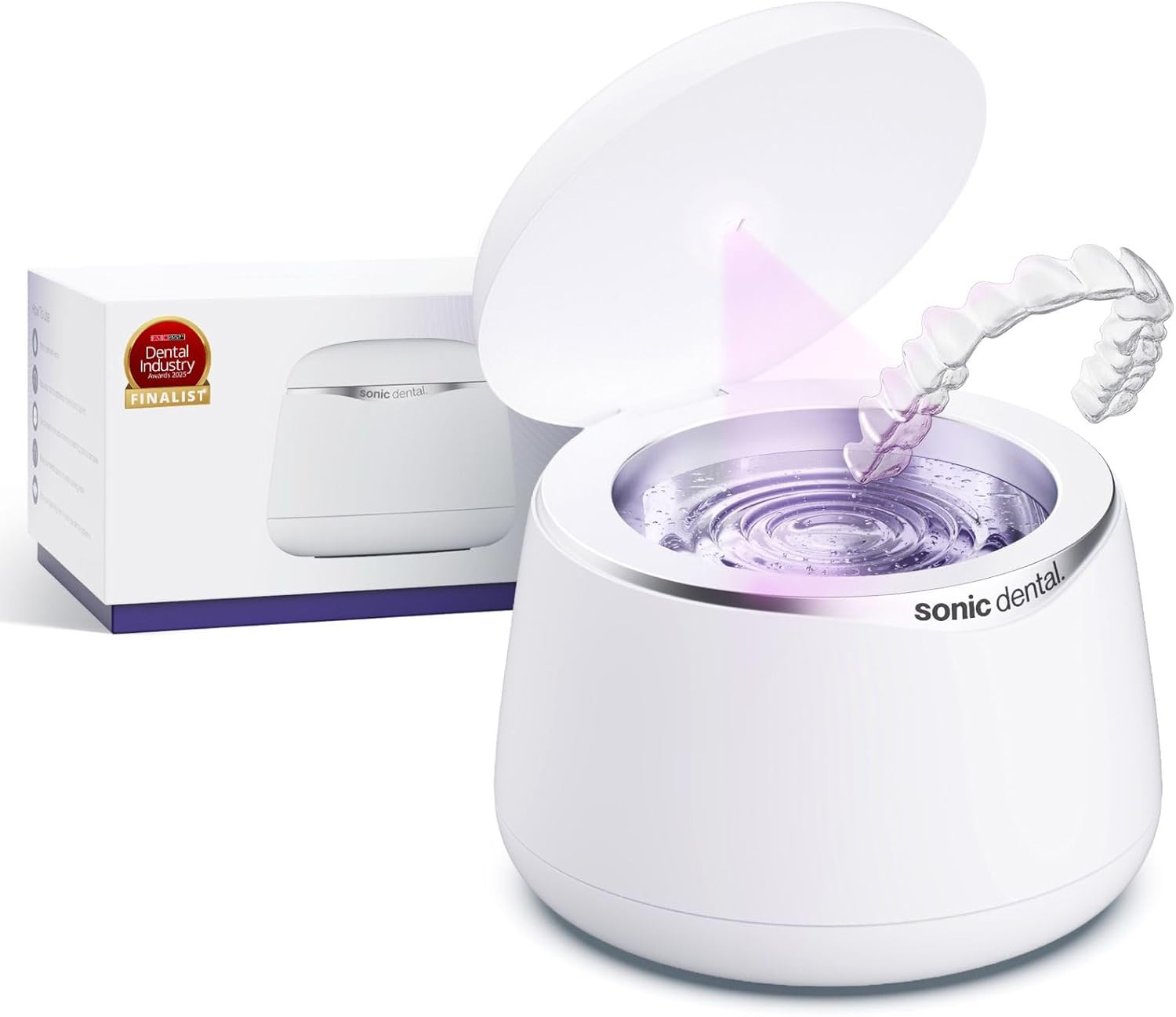 Sonic Pro Dental Cleaning Pod, 43Khz Ultrasonic Retainer Cleaner Machine for Den