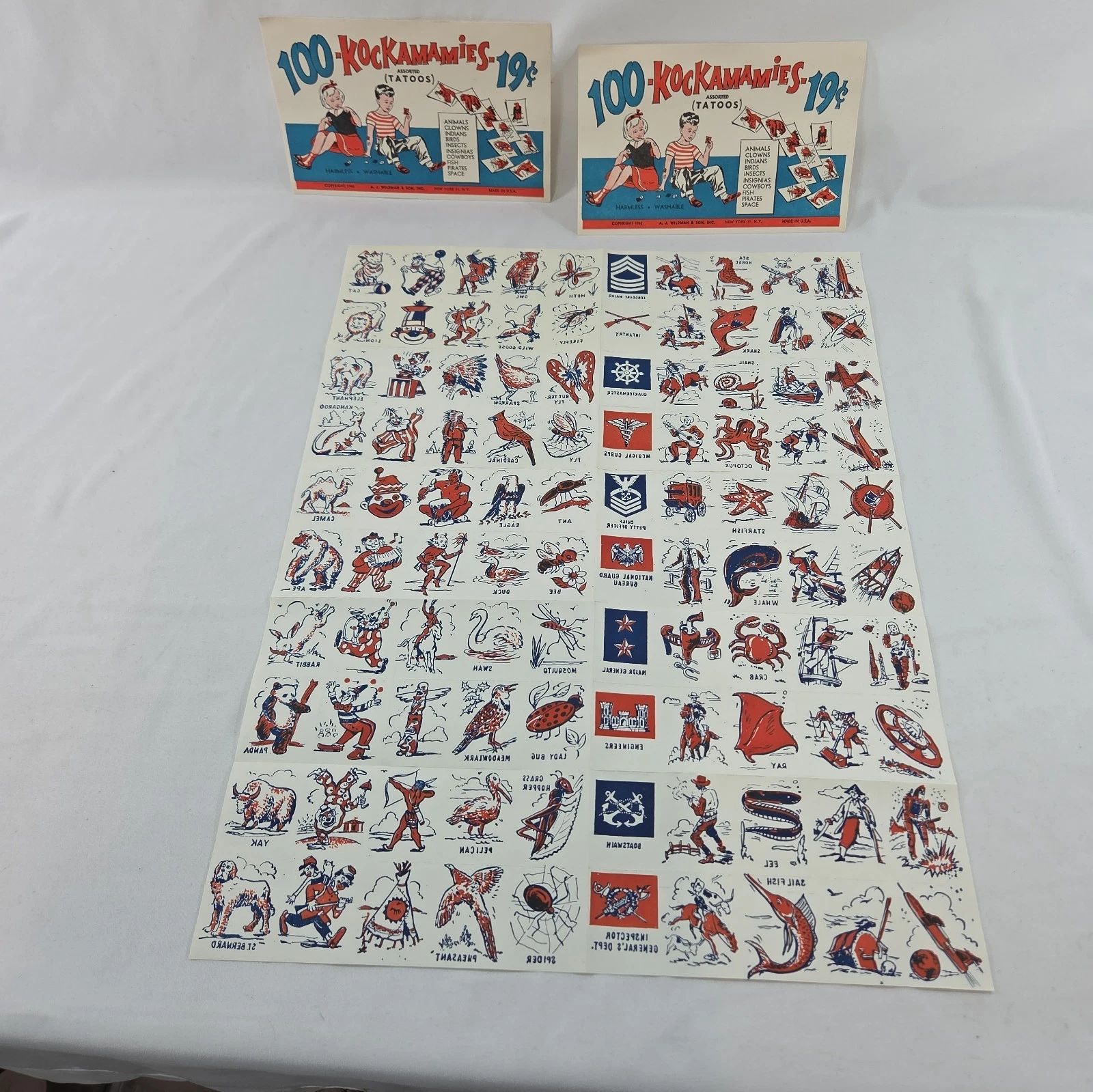 Vintage 1962 Washable Tattoo Sheet Kockamamies - A.J. Wildman NY USA - NEW NOS - product detail image 9