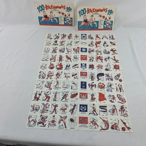 Vintage 1962 Washable Tattoo Sheet Kockamamies - A.J. Wildman NY USA - NEW NOS image 9