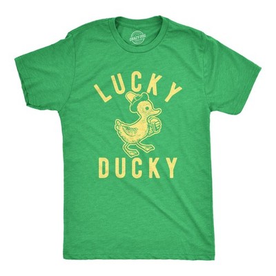 Mens Lucky Ducky T Shirt Funny Saint Patrick's Day Parade St. Paddy's Novelty