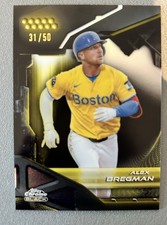 2026 Topps Chrome Black Alex Bregman #12 Gold Refractor  /50 Red Sox