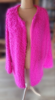 4XL Damen Offene Jacke Plus Size Große Größen Rosa Shein Sexy