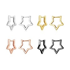925 Sterling Silver Star Hoop Earrings Small Huggie Star Earrings Jewelry Gift