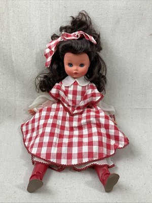 Vintage 19  Furga Brunette Italian Doll 1970 s  TENERELLA  Red Dress TLC