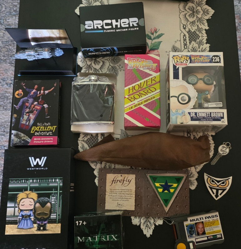 Loot Crate Lot Of 13 Items - Westworld, Archer, Back to Future, Firefly, Vikings
