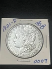 1921-D Morgan Silver Dollar Almost Uncirculated Brilliant