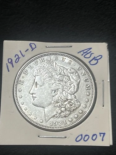 1921-D Morgan Silver Dollar Almost Uncirculated Brilliant