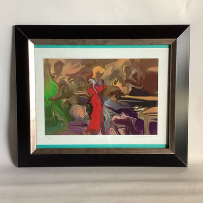 Signed 2003 Steve Bloom Jazz Singer Seriolithograph Print #1342/2250 - Framed