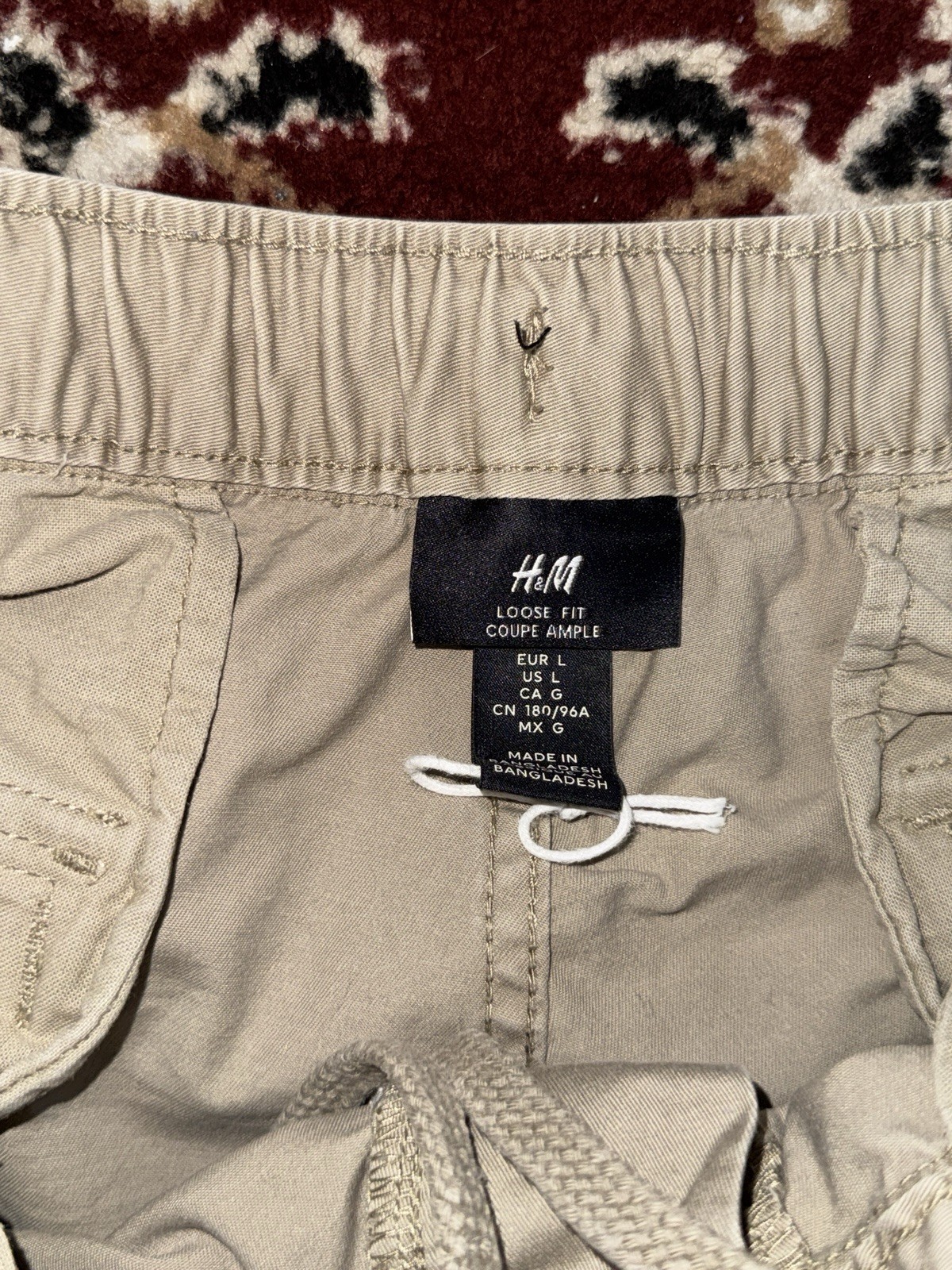 Size Large - H&M Loose Fit Tan Cargo Pants  thumbnail 7