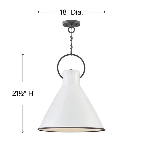 Hinkley Winnie 18" Wide Polished White Pendant Light - Picture 5 of 6