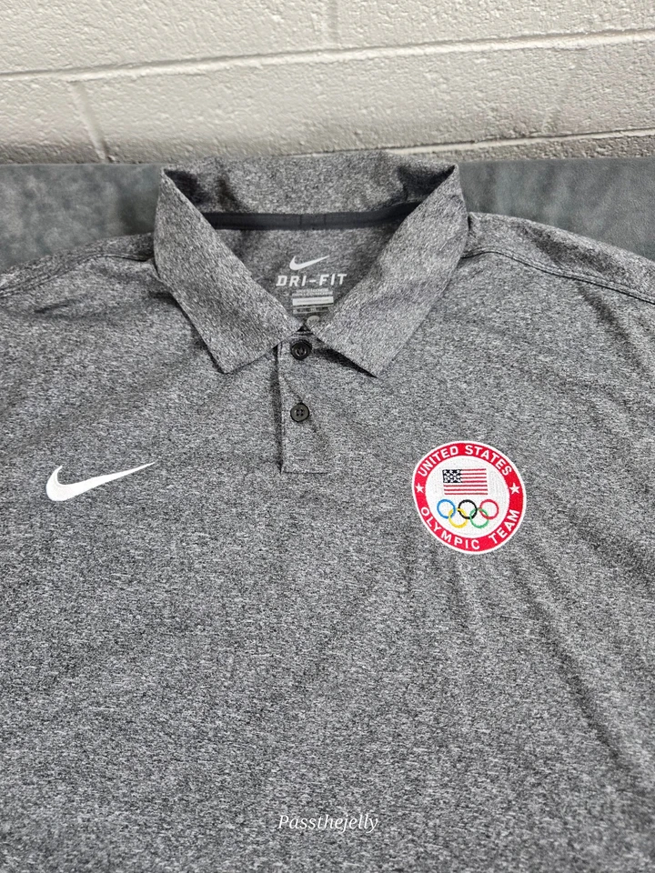 Camisa Nike Para Hombre Extra Grande Dri-Fit Equipo Olímpico de Estados Unidos Polo Gris Foto 2 de 4