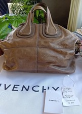 GIVENCHY Nightingale borsa a mano/borsa a tracolla media in pelle grigia orig...