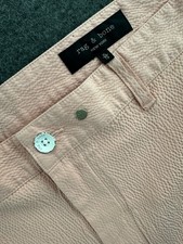 Rag  Bone New York Pink Perry Seersucker Textured 8.5  Shorts Size XL /39-40