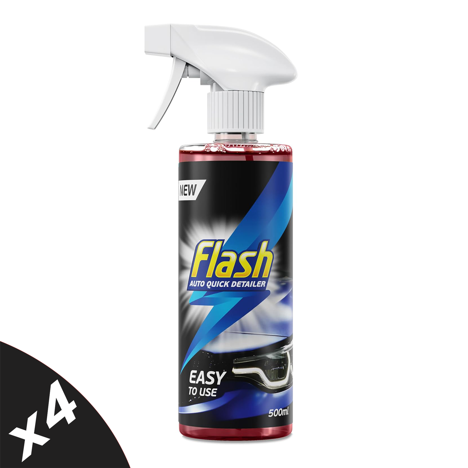 FLASH Quick Detailer Spray Car Cleaner Protects & Restores Paint 4x500ml