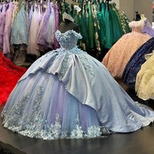 Princess Ball Gown Quinceanera Dress for Girl Glitter Tulle Appliques Sweetheart