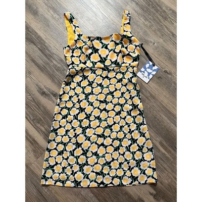 DVF x Target Diane von Furstenberg Mini Shift Dress Poppy Yellow Black Size 00