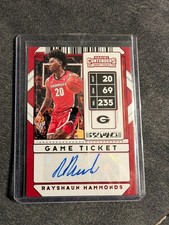 Panini Contenders 2020 Rayshaun Hammonds Game Ticket Red Auto #110 Georgia NCAA