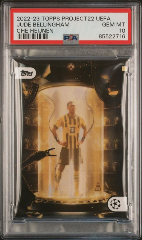 2022 TOPPS PROJECT 22 CHE HEIJNEN JUDE BELLINGHAM DORTMUND PSA 10
