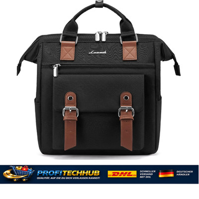 LOVEVOOK Damenrucksack Mini 13,3 Zoll Laptopfach Wasserdicht Schwarz