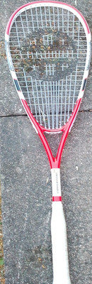 Unsquashable Revolution Squash-Schläger Graphit rot weiß mit Bespannung