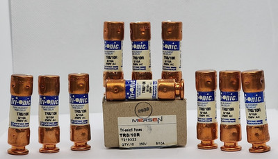 10x - MERSEN TR8/10R 250V 8/10A DUAL-ELEMENT TIME-DELAY TRI-ONIC FUSE [2RE4-1]