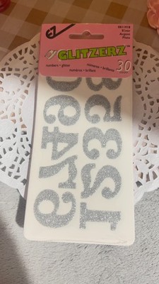 YOU CHOOSE COLOR:  IRON ON 1.5  Numbers~Letters  Glitter Silver, Gold, Red, Navy