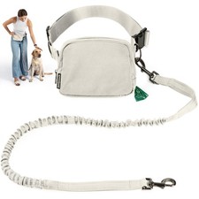 Hands Free Dog Leash with Treat Pouch - Stylish Waist/Across Body for Running