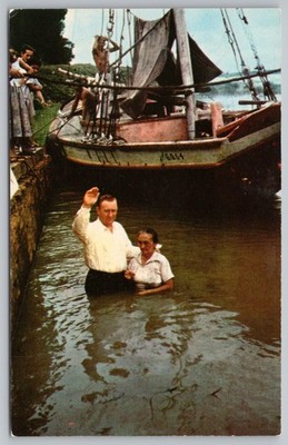 Amazon River Baptism Brazil Postcard William E. Loft Missionary Donation Request