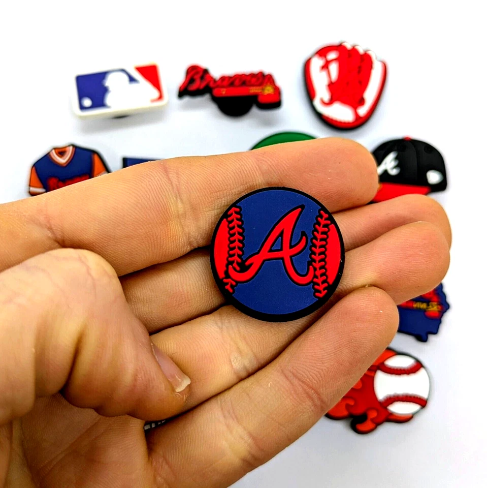 ATLANTA BRAVES SHOE CHARMS (14pcs) Baseball Cool Gift Accessories Set Lot - Image 2 of 4