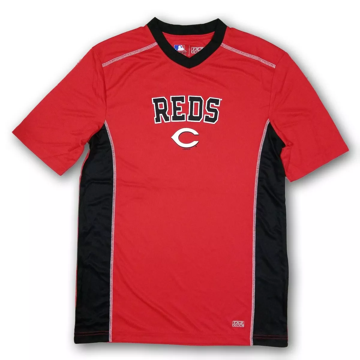 Cincinnati Reds MLB Men's "Votto 19" Red/Black V-Neck Short  Sleeve Jersey NWOT