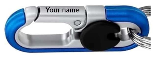 Carabiner Heavy Duty Double Ring KeyChain - locking key ring, key fob holder - Image 3 of 4