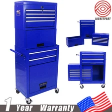 Detachable 6 Drawer Rolling Tool Chest w/ Wheel & Bottom Cabinet Storage Cabinet