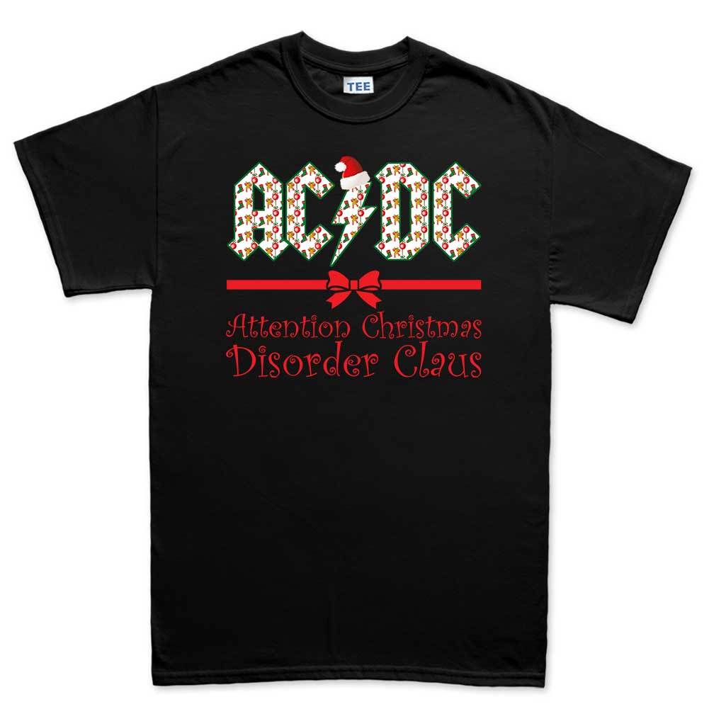 AC DC Christmas Xmas Santa Claus Party Gift Mens T shirt Tee Top T ...