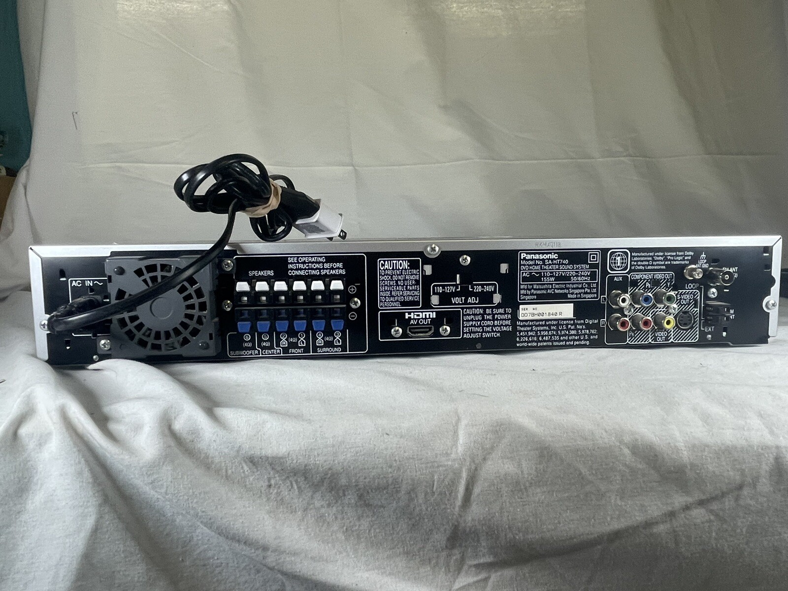 Panasonic Saht740 Dvd Home Theater Sound System 5Disc Changer Player