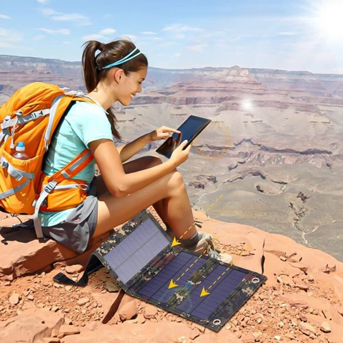 80W USB Solar Panel Folding Power Bank Outdoor Camping Hiking Phone Charger US - Picture 4 of 9