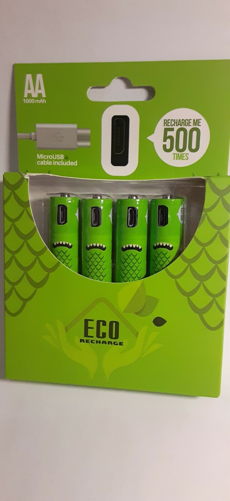 AA Rechargeable Batteries with Micro USB Charger for Simultaneous or Single Charging-image