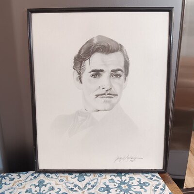 Clark Gable/Rhett Butler Gary Saderup Lithograph Gone With The Wind 1987 FRAMED