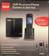 RCA IP160S VoIP Business Telephone System & Service, Expandable, Cordless, Black