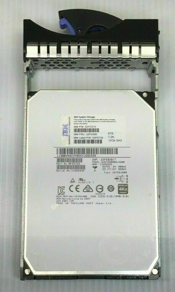 IBM 8TB 02PX586 02YC066 02PX774 0F25722 00VN423 7.2K RPM IBM 8TB 02PX586 02YC066 02PX774 0F25722 00VN423 7.2K RPM