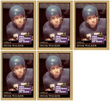 (5) 1991 ENOR Pro Football HOF #147 Doak Walker Detroit Lions Card Lot