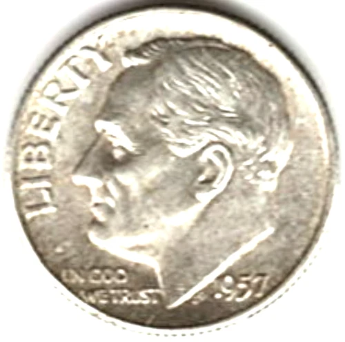 1957 ROOSEVELT DIME in BRILLIANT UNCIRCULATED CONDITION stk R 775
