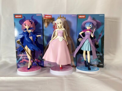 Furyu SSS Figure Re:Zero Rem Emilia Different Color Version (Set of 3) JAPAN