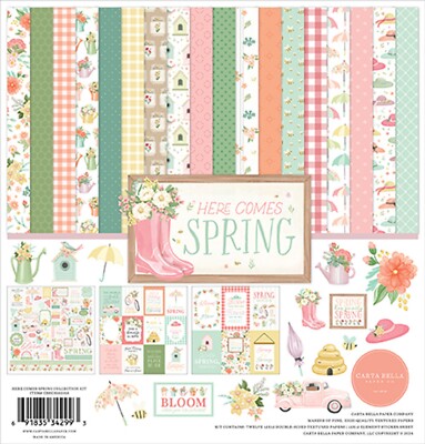 Carta Bella HERE COMES SPRING 12x12 Collection Kit Scrapbook Garden Family